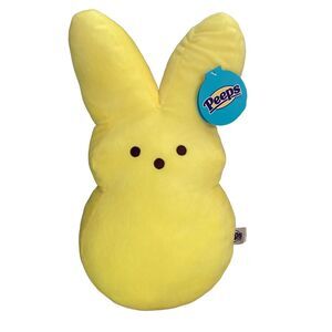 2024 16in Yellow Peeps Bunny Plush Easter Stuffed Animal Decoration Throw Pillow